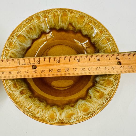2 Vintage 1960s Canonsburg Pottery Butterscotch Ironstone Dessert Bowls 6" small - Picture 4 of 7